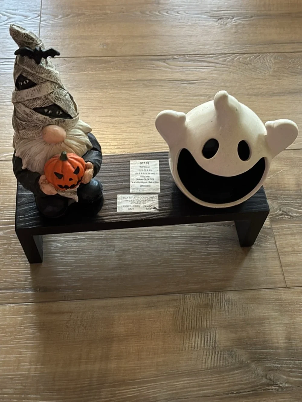 Halloween Decor with Hobby Lobby Black Wood-Grain Hanging or Sitting Shelf